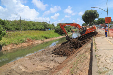 Obra junto a área verde